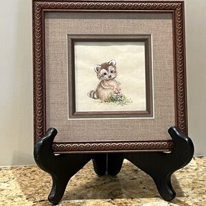 Miniature Framed Original Raccoon Painting